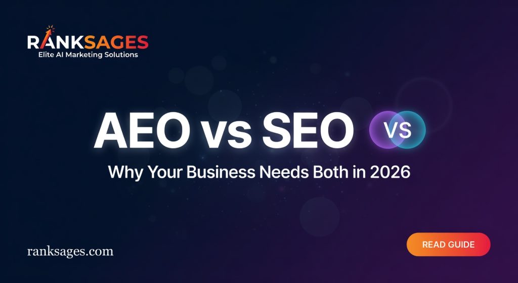 AEO vs SEO comparison guide showing why businesses need both Answer Engine Optimization and Search Engine Optimization in 2026